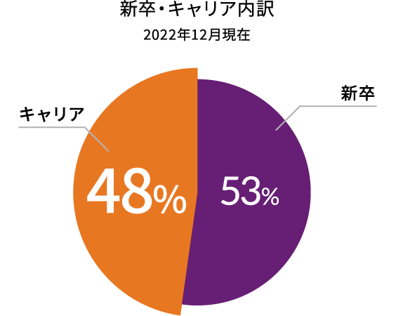 新卒・キャリア内訳グラフ